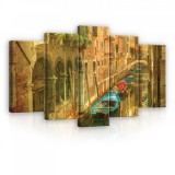 Consalnet Vászonkép 5 darabos, Velence utcakép 100x60 cm méretben