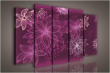 Consalnet Vászonkép, 5 darabos Virág minta 150x100 cm méretben