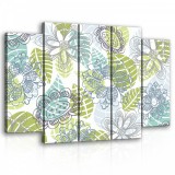 Consalnet Vászonkép, 5 darabos Virág minta 150x100 cm méretben