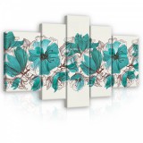Consalnet Vászonkép, 5 darabos, Virág minta 170x100 cm méretben