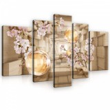 Consalnet Vászonkép, 5 darabos, Virágos 3D 170x100 cm méretben