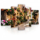 Consalnet Vászonkép, 5 darabos, Virágos utca 170x100 cm méretben