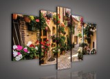 Consalnet Vászonkép, 5 darabos, Virágos utca 170x100 cm méretben
