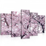 Consalnet Vászonkép 5 darabos, Virágzó cseresznye fa 100x60 cm méretben