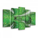 Consalnet Vászonkép 5 darabos, Zöld alagút golyőval100x60 cm méretben