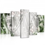 Consalnet Vászonkép 5 darabos, Zöld árnyalatú ABSZTRAK 100x60 cm méretben
