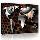 Consalnet Vászonkép, Absztrakt világtérkép, 60x40 cm méretben