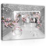 Consalnet Vászonkép, Alagút virágokkal és buborékokkal, 100x75 cm méretben