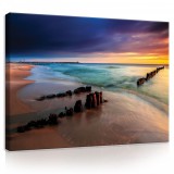 Consalnet Vászonkép, Alkonyat a tengerparton 80x60 cm méretben