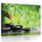Consalnet Vászonkép, Bambusz csobogó és zen kövek 80x60 cm méretben