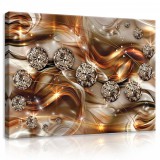 Consalnet Vászonkép, Barna gyöngyös absztrakt, 100x75 cm méretben