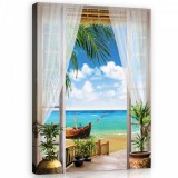 Consalnet Vászonkép, Csónak a tengerparton, 75x100 cm méretben