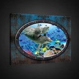 Consalnet Vászonkép, Delfinek, 80x60 cm méretben