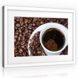 Consalnet Vászonkép, Egy csésze kávé,kávészemekkel 80x60 cm méretben