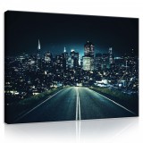 Consalnet Vászonkép, Éjszakai városkép 80x60 cm méretben