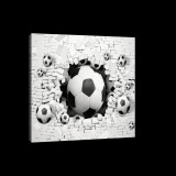 Consalnet Vászonkép, Falbol kitörő focilabda, 80x60 cm méretben