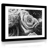 Consalnet Vászonkép, Fekete-fehér rózsa, 80x60 cm méretben
