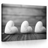 Consalnet Vászonkép, Feliratos szivek, 100x75 cm méretben