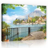 Consalnet Vászonkép, Folyóparti városkép a teraszról 80x60 cm méretben