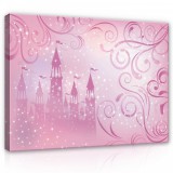 Consalnet Vászonkép, Kastély rózsaszínbe 80x60 cm méretben
