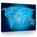 Consalnet Vászonkép, Kék Világtérkép, 100x75 cm méretben