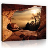 Consalnet Vászonkép, Kilátás ködös erdőre, 100x75 cm méretben