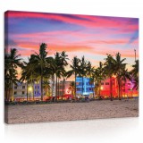 Consalnet Vászonkép, Kivilágított tengerpart, 100x75 cm méretben