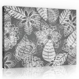 Consalnet Vászonkép, Levelek, fekete-fehér, 60x40 cm méretben