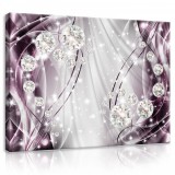 Consalnet Vászonkép, Lila gyöngyös absztrakt, 100x75 cm méretben