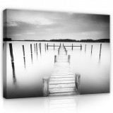 Consalnet Vászonkép, Móló fekete-fehér, 80x60 cm méretben