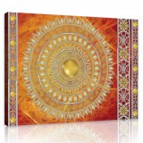 Consalnet Vászonkép, Narancssárga Mandala, 100x75 cm méretben