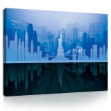 Consalnet Vászonkép, New York - Kék absztrakt, 100x75 cm méretben