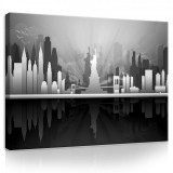 Consalnet Vászonkép, New York - Szürke absztrakt, 100x75 cm méretben