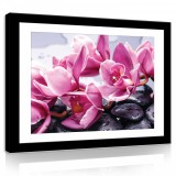 Consalnet Vászonkép, Orchidea és zen kövek, 100x75 cm méretben