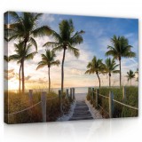 Consalnet Vászonkép, Pálmafás sétány a tengerpartra 80x60 cm méretben