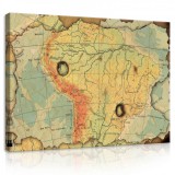 Consalnet Vászonkép, Régi kiégett térkép, 60x40 cm méretben