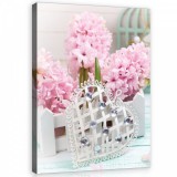 Consalnet Vászonkép, Rózsaszín virágok,és a szív 60x80 cm méretben