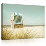 Consalnet Vászonkép, Strandszék a tengerparton, 80x60 cm méretben