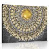Consalnet Vászonkép, Szürke Mandala, 100x75 cm méretben