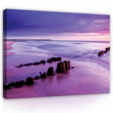 Consalnet Vászonkép, Tengerpart lilában, 100x75 cm méretben