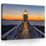 Consalnet Vászonkép, Világítótorony a naplementében 80x60 cm méretben