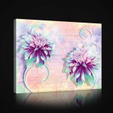 Consalnet Vászonkép, Virágok háttérmintával 80x60 cm méretben