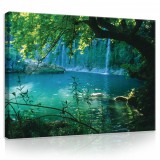 Consalnet Vászonkép, Vízesés az erdőben, 100x75 cm méretben