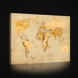 Consalnet Világtérkép, vászonkép, 60x40 cm méretben