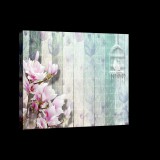 Consalnet Virágok deszka mintával, vászonkép, 60x40 cm méretben