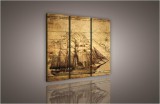 Consalnet Vitorlás hajó, 3 darabos vászonkép, 90x80 cm méretben