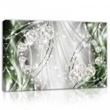 Consalnet Zöld gyöngyös absztrakt, vászonkép, 60x40 cm méretben