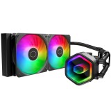 COOLERMASTER Cooler Master MasterLiquid 240 Core II ARGB CPU vízhűtés, dual chamber pumpa, fekete - MLW-D24M-A18PA-R1