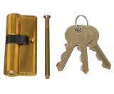 CORBIN Cilinder zárbetét 30+35mm, bronz rugók,    DIN szabv., 5 csapos kulcs, fényes sárgaréz szín