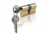 CORBIN Cilinder zárbetét 30+45mm, bronz rugók,    DIN szabv., 5 csapos kulcs, fényes sárgaréz szín